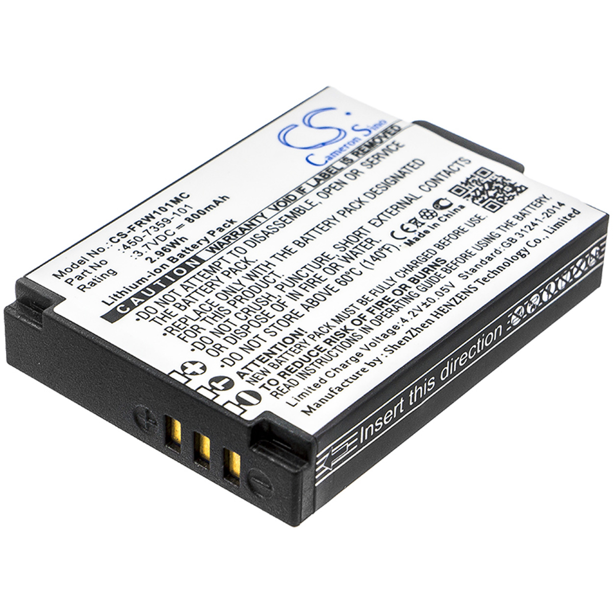 Batteria Cameron Sino CS-GWP820CL 1200mAh Per GS-01, Sostituzione Li-ion 3.7V Nero